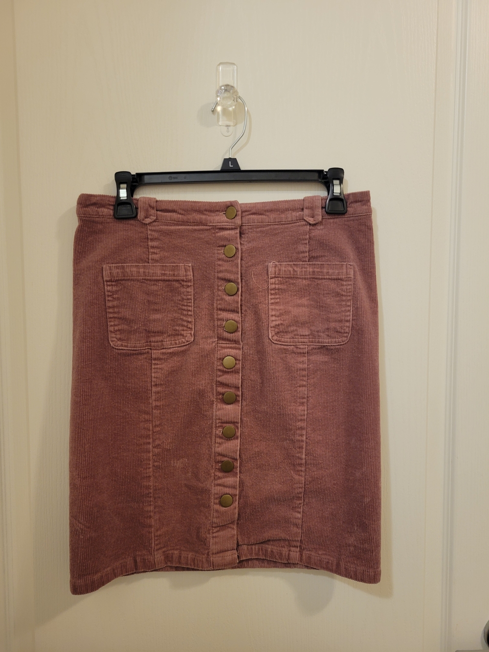 bohme Rose Button-Front Corduroy Mini Skirt